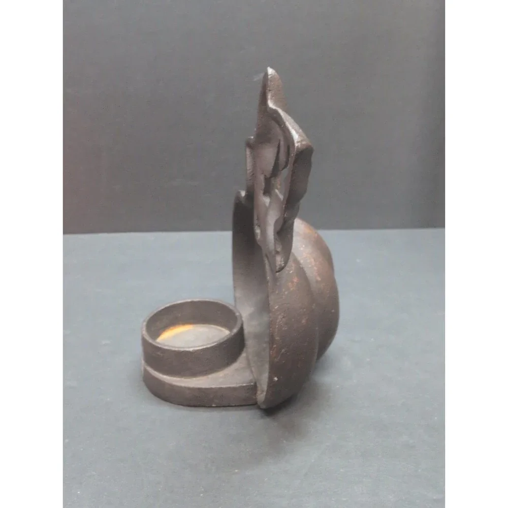 Cast Iron Pumpkin Tea Light Candle Holder Fall Holiday Halloween